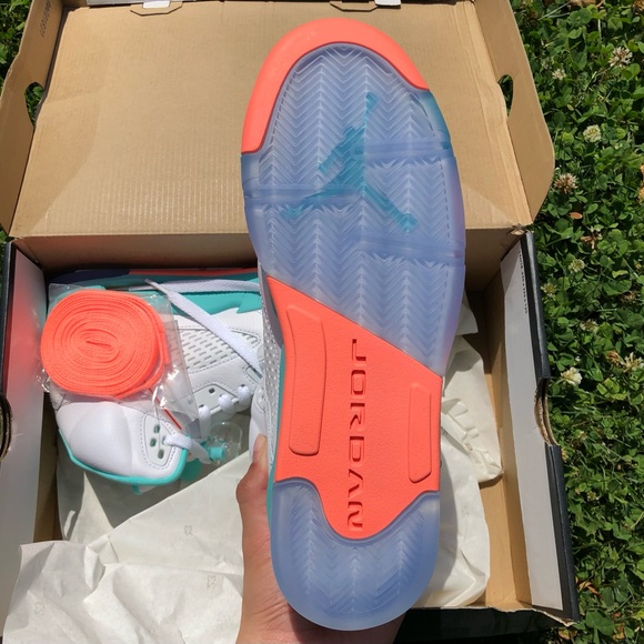 Air Jordan 5 Retro GS Light Aqua - Picture 5 of 7